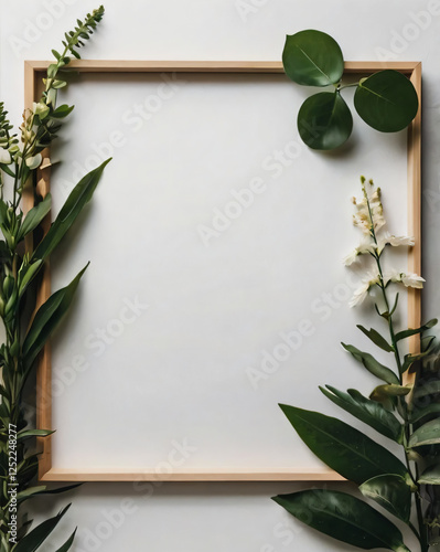 The plain background makes the gifts and flowers stand out.