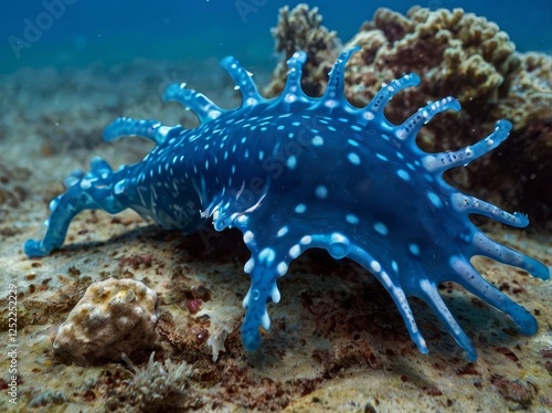Blue Dragon (Glaucus atlanticus): A stunning, blue sea slug that floats on the ocean’s surface and feeds on venomous prey like the Portuguese man o’ war.
