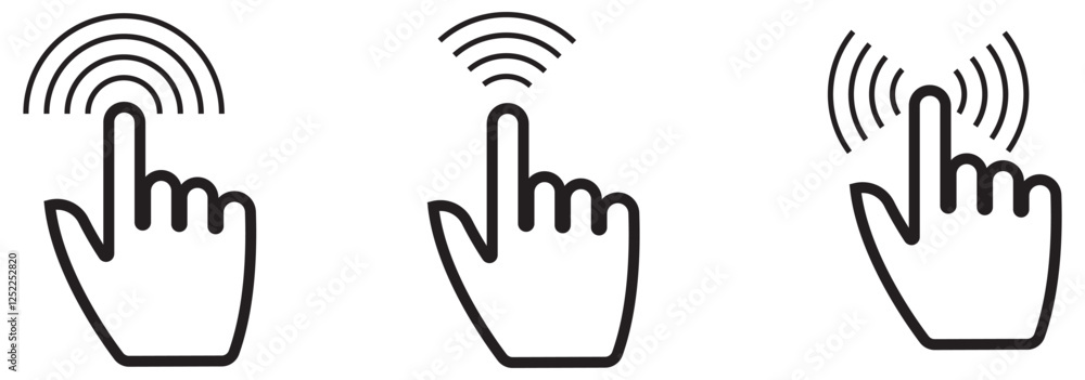 Fototapeta premium Hand click icon. Vector mouse pointer symbol, hand click. pointer eps 10