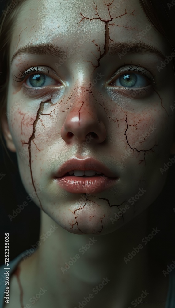 skin cracked face woman face dry skin cracked woman fractured global warming concept dehydrate drought earth terra eye sad sorrowful mask broken thirst dried thirsty lip clay conceptual cosmetic skin cracked face woman face dry skin cracked woman fractured global warming concept dehydrate drought earth terra eye sad sorrowful mask broken thirst dried thirsty lip clay conceptual cosmetic