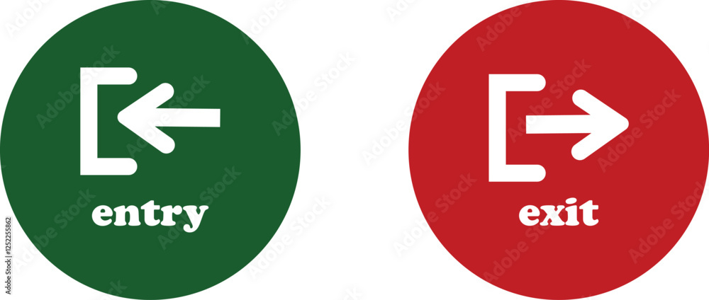 Enter and exit icon set. Entry and out sign black flat and line vector collection isolated on transparent background. Red and green sign with arrow symbol. Login logout register password vip entrance Enter and exit icon set. Entry and out sign black flat and line vector collection isolated on transparent background. Red and green sign with arrow symbol. Login logout register password vip entrance