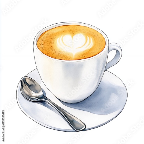 A_watercolor  Latte Art