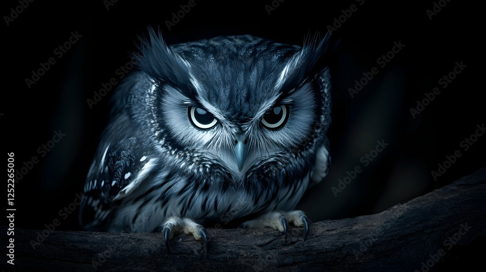 An owl perched on a tree branch against the backdrop of a full moon in a magical fantasy forest. An owl perched on a tree branch against the backdrop of a full moon in a magical fantasy forest.