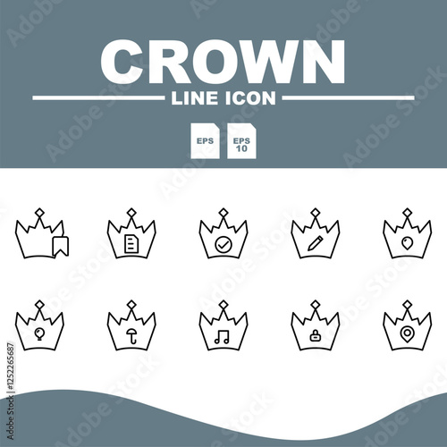 icon crown set