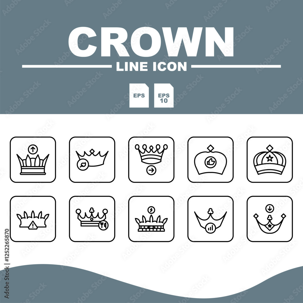 Fototapeta premium icon crown set