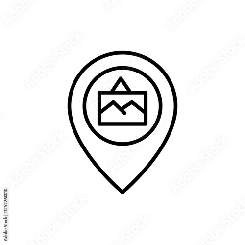 Free Download Art Gallery location outline icons, minimalist vector illustration ,simple transparent graphic element .Isolated on white background - GFXLoad