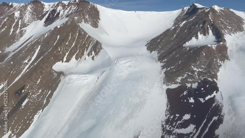 Aerial footage of the Royal Society Range and McMurdo Dry Valleys, Antarctica.  photo