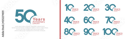 anniversary logotype set. vector design green and red color can be use for special moment