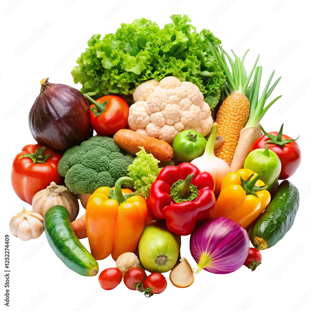 Mix of Vegetables Isolated on White Background Mix of Vegetables Isolated on White Background