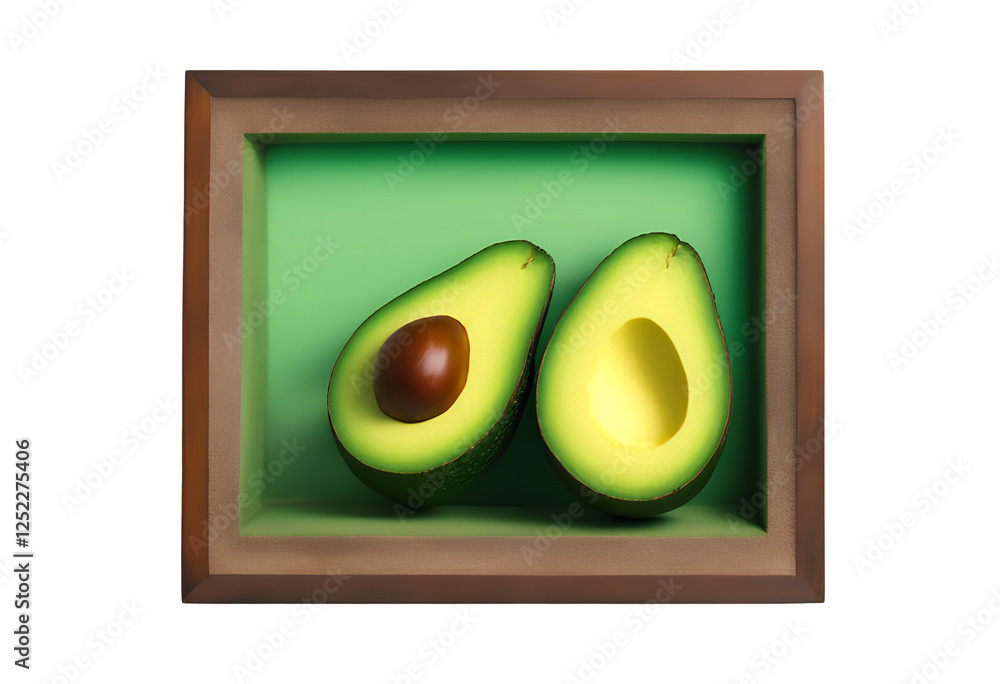 green decoration design product nature cut organic slim frame lifestyle background production agriculture half ripe fresh painting local avocado farming object body fashion wall art picture seasonal