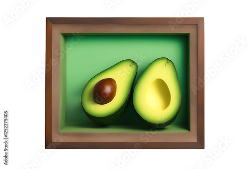 Obraz na płótnie green decoration design product nature cut organic slim frame lifestyle background production agriculture half ripe fresh painting local avocado farming object body fashion wall art picture seasonal w salonie