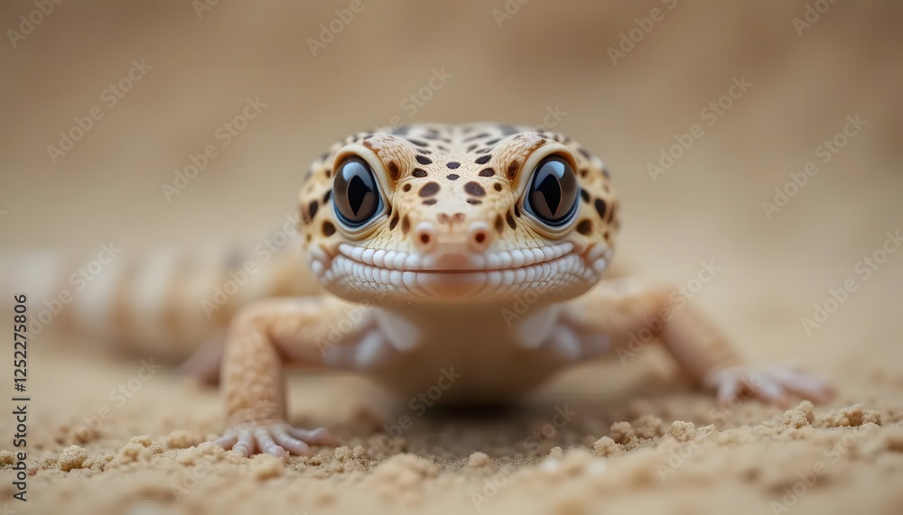 Close-up of a Leopard Gecko in the Desert Close-up of a Leopard Gecko in the Desert