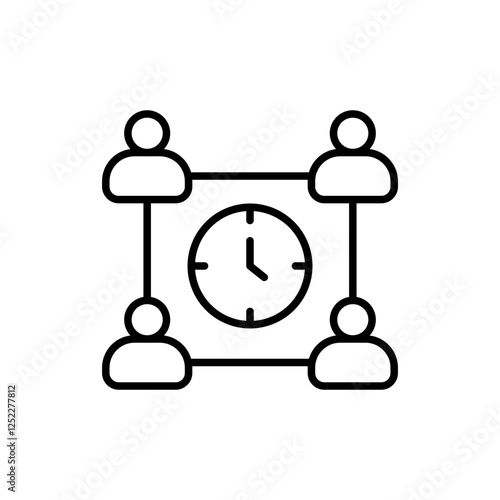 Working shift outline icons, minimalist vector illustration ,simple transparent graphic element .Isolated on white background