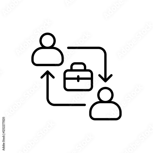Working shift outline icons, minimalist vector illustration ,simple transparent graphic element .Isolated on white background