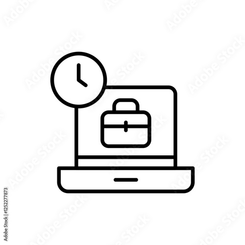 Working shift outline icons, minimalist vector illustration ,simple transparent graphic element .Isolated on white background