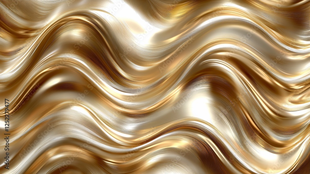 Fototapeta premium Golden waves abstract background texture