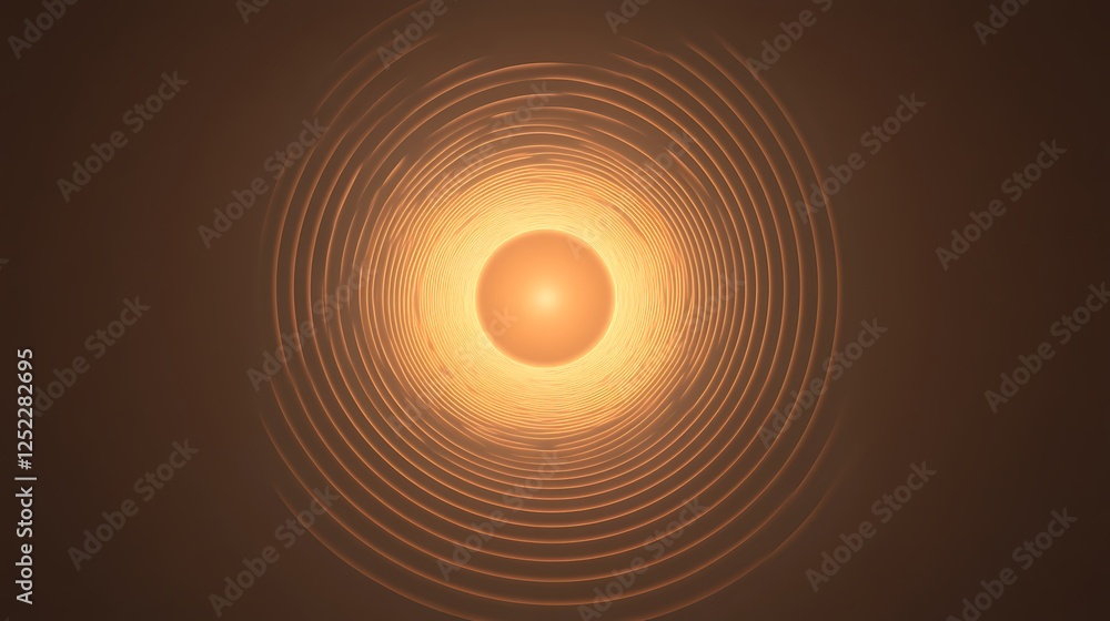 Abstract Concentric Circles Glowing Orange Light Abstract Concentric Circles Glowing Orange Light