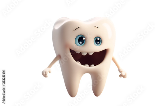 Obraz na płótnie healthy denture human health cute concept blue enamel dentistry copy space teeth clean doctor cavity care clinic tooth smile dental light cartoon fresh composite check-up character background w salonie