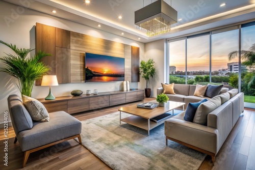 Wallpaper Mural Streamlined TV wall designs for minimalist living rooms: modern interior inspiration. Torontodigital.ca