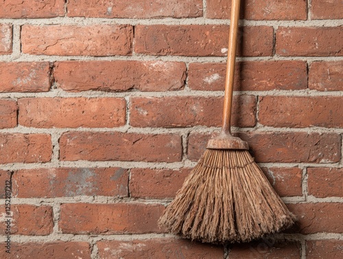 Wallpaper Mural Broom leaning against a brick wall. Torontodigital.ca
