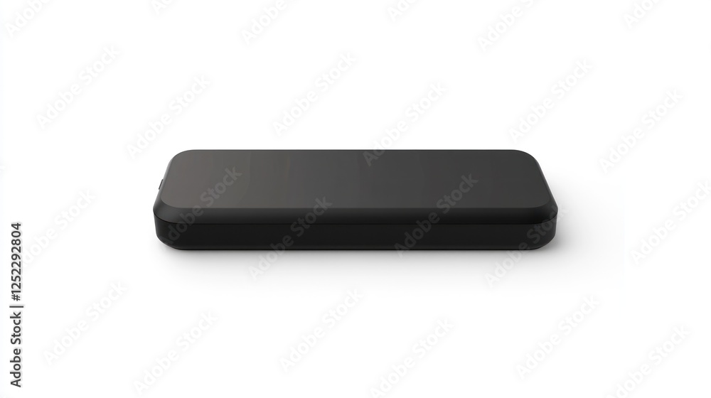 Black rectangular device on white background Black rectangular device on white background