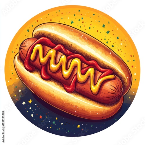 A Delicious Hot Dog with Mustard and Ketchup photo