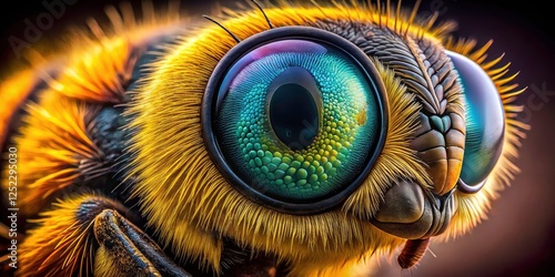 Stunning macro photograph: a bee's eye, unveiled in exquisite detail via electron microscopy.