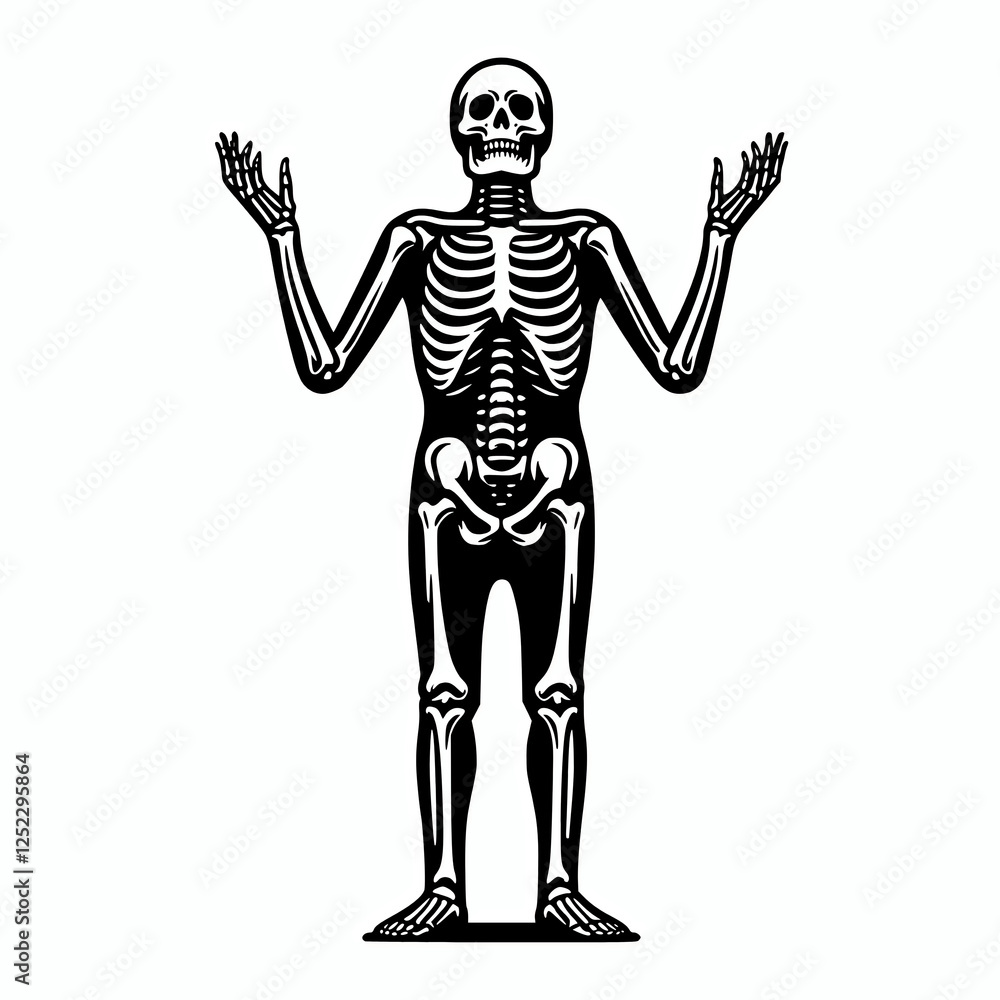 Human Skeleton Anatomy Illustration: Educational Vector Art of Musculoskeletal System Featuring Detailed Graphic Design Human Skeleton Anatomy Illustration: Educational Vector Art of Musculoskeletal System Featuring Detailed Graphic Design