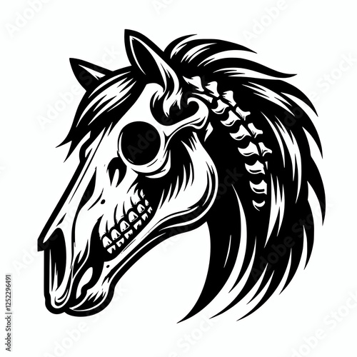 Wallpaper Mural Horse skull head vector silhouette illustration Torontodigital.ca