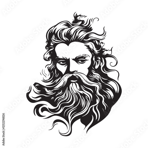 Mythology Poseidon god image vector. Poseidon Greek Mythology Sea God