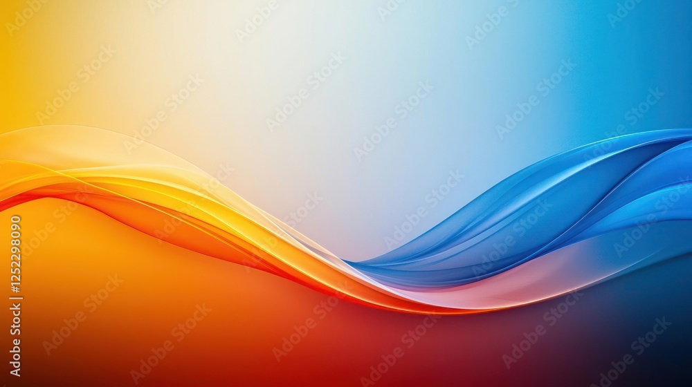 Fototapeta premium Abstract Wave Design With Orange And Blue Colors