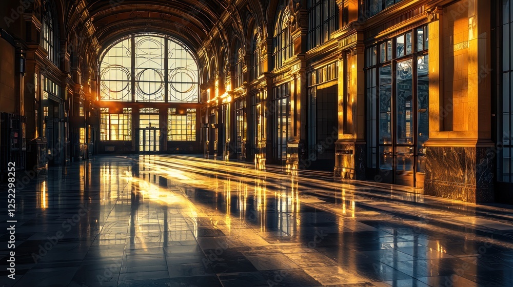 Sunlit Grandeur: A Golden Hour in an Architectural Masterpiece Sunlit Grandeur: A Golden Hour in an Architectural Masterpiece