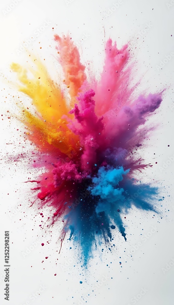 rainbow color paint holi colorful white explosion background olated wide panorama powder colours paint explosion powder isolated colourful splash holi rainbow panorama wide explode smoke abstract