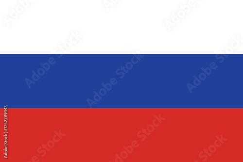 Flag of Russia. Flag icon. Standard color. Standard size. A rectangular flag. Computer illustration. Digital illustration. Vector illustration.