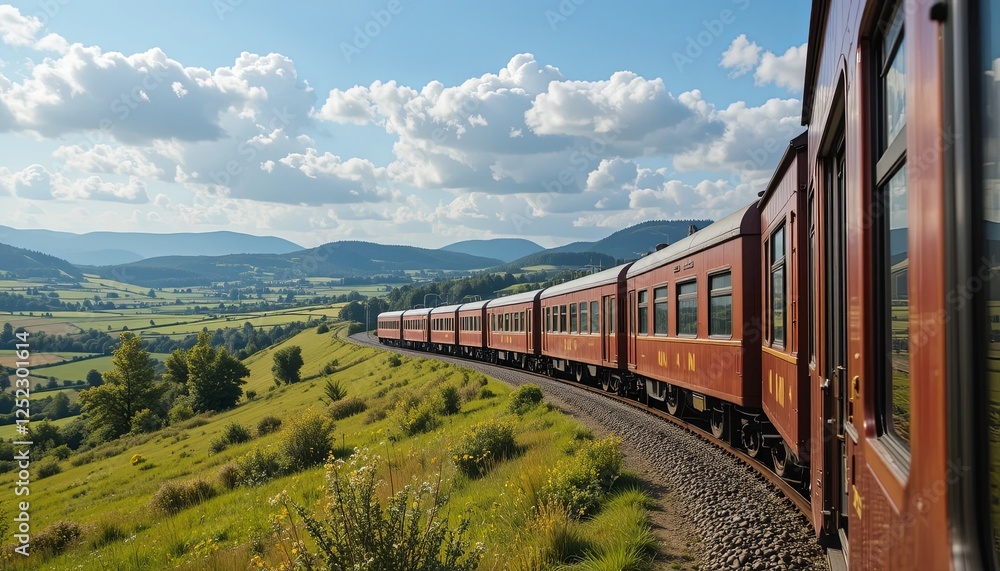 Fototapeta premium Daytime exploration train journey in nature