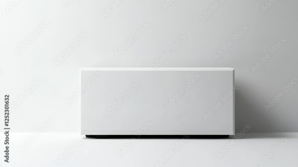 White cube pedestal, minimalist room, product display White cube pedestal, minimalist room, product display