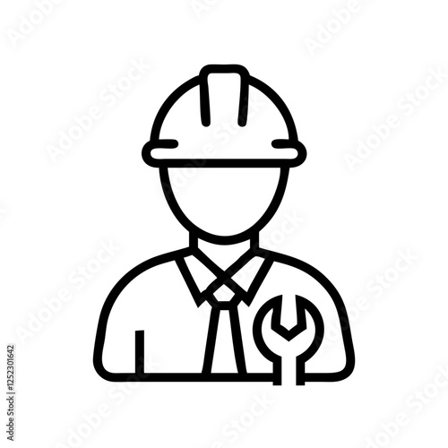 Construction worker icon, worker, construction, helmet, hard hat, builder, engineer, labor, job, work.