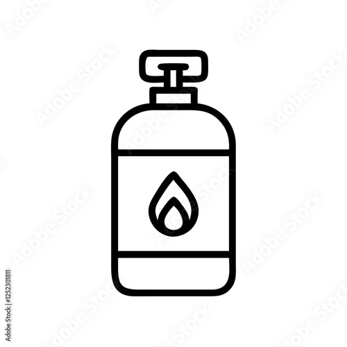 Gas cylinder icon, cylinder, gas, propane, butane, fuel, container, storage, tank, pressure.