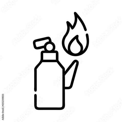 Blowtorch icon, torch, flame, fire, tool, heating, metalwork, plumbing, soldering, brazing.