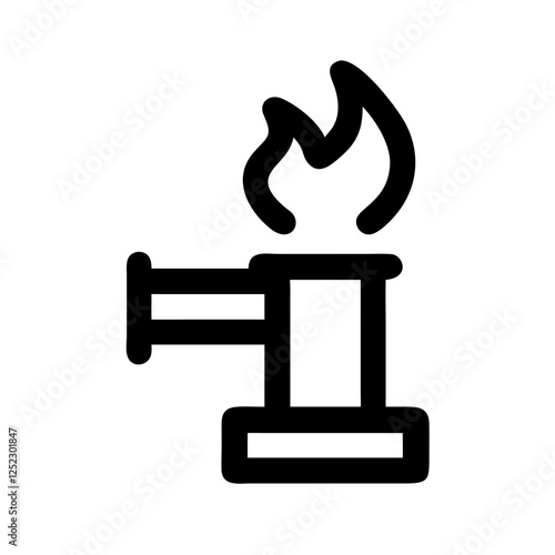 Blowtorch icon, torch, flame, fire, tool, heating, metalwork, plumbing, soldering, brazing.