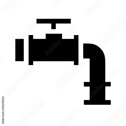 Faucet icon with water drop, tap, water, plumbing, fixture, bathroom, kitchen, sink, flow, liquid.