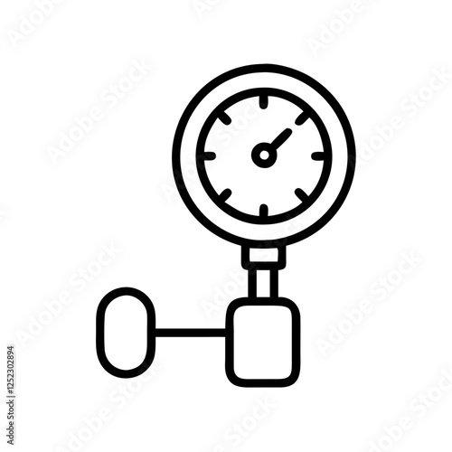 Pressure gauge icon, gauge, pressure, measurement, meter, instrument, dial, indicator, level, value.