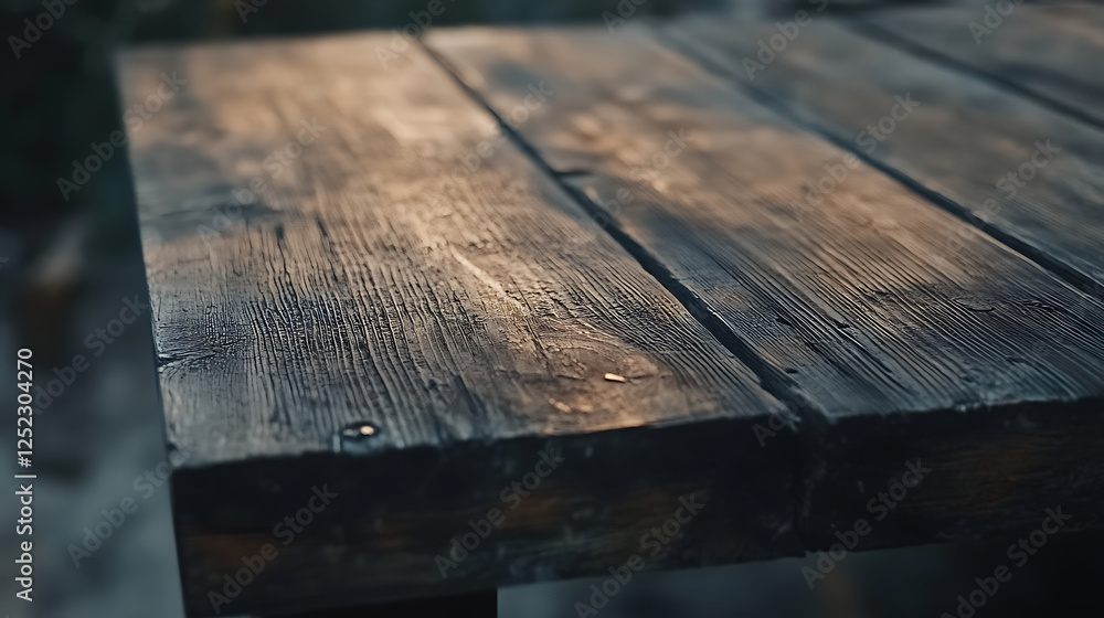 Dark Wooden Tabletop Surface Closeup View Dark Wooden Tabletop Surface Closeup View