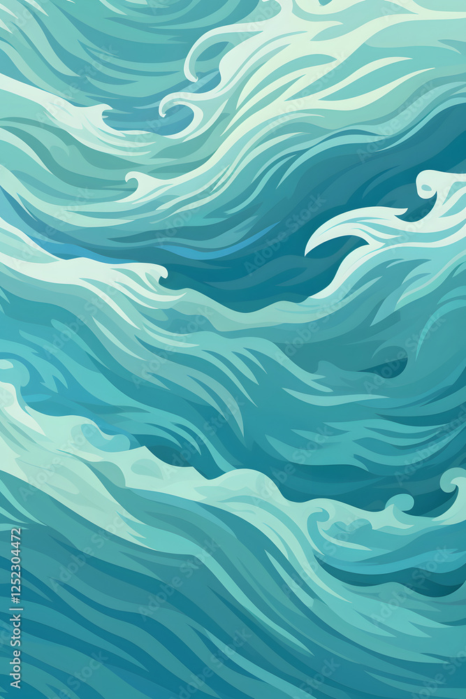 ocean represented waves abstract geometric pattern graphics poster background ocean represented waves abstract geometric pattern graphics poster background