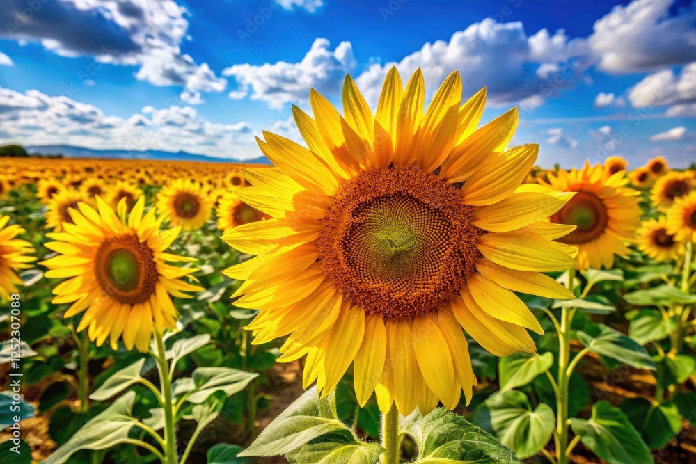 Summer's golden bounty: sun-drenched sunflowers in a field, a photographic masterpiece. Summer's golden bounty: sun-drenched sunflowers in a field, a photographic masterpiece.