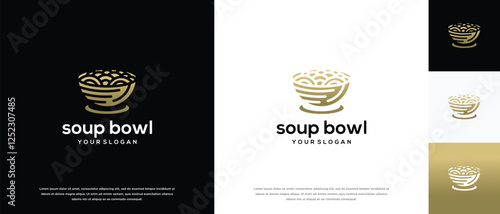 Soup bowl logo design vector concept. Food bowl logo icon. logo for food restaurant