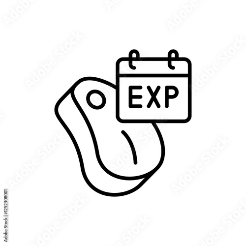 Expired product outline icons, minimalist vector illustration ,simple transparent graphic element .Isolated on white background
