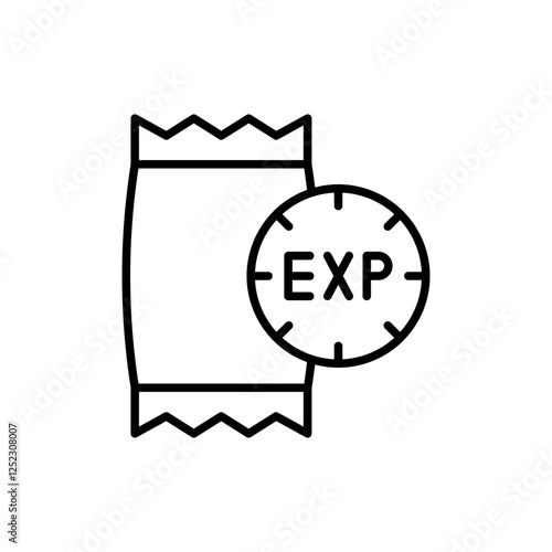 Expired product outline icons, minimalist vector illustration ,simple transparent graphic element .Isolated on white background