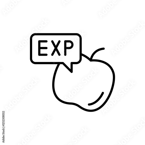 Expired fruit outline icons, minimalist vector illustration ,simple transparent graphic element .Isolated on white background