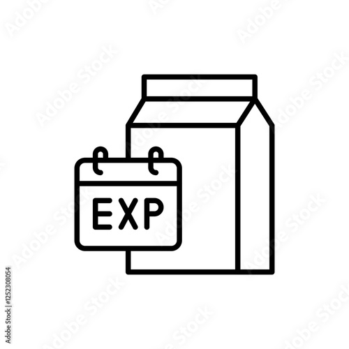 Expired product outline icons, minimalist vector illustration ,simple transparent graphic element .Isolated on white background